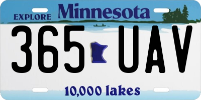 MN license plate 365UAV