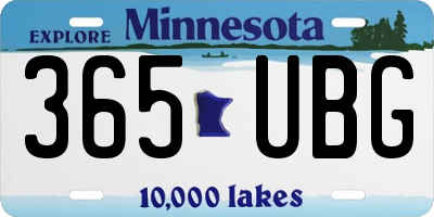 MN license plate 365UBG