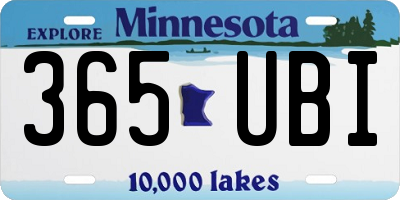 MN license plate 365UBI
