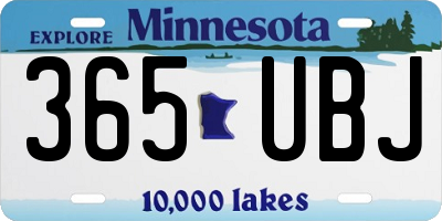 MN license plate 365UBJ