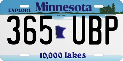 MN license plate 365UBP