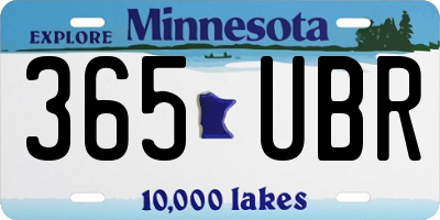 MN license plate 365UBR