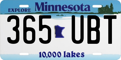 MN license plate 365UBT