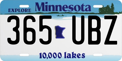 MN license plate 365UBZ