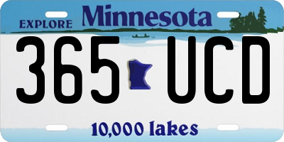 MN license plate 365UCD