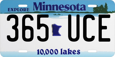 MN license plate 365UCE