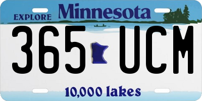 MN license plate 365UCM