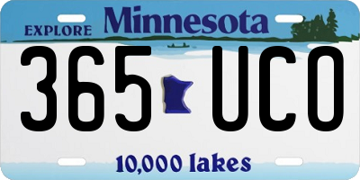MN license plate 365UCO