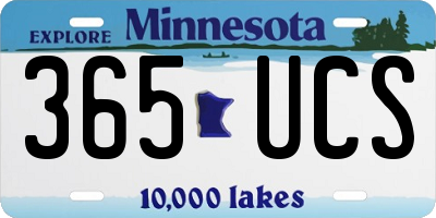 MN license plate 365UCS