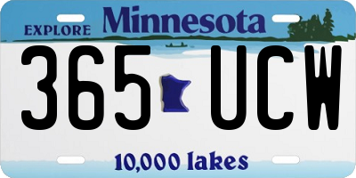 MN license plate 365UCW