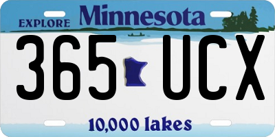 MN license plate 365UCX