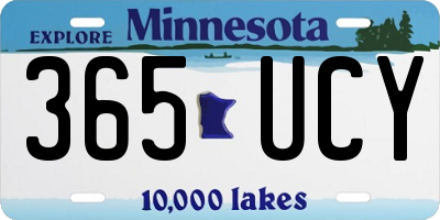 MN license plate 365UCY