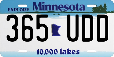 MN license plate 365UDD