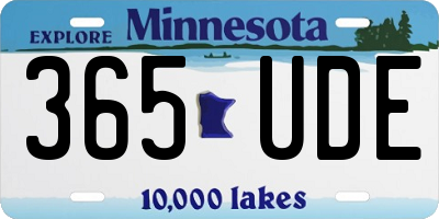 MN license plate 365UDE