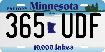 MN license plate 365UDF