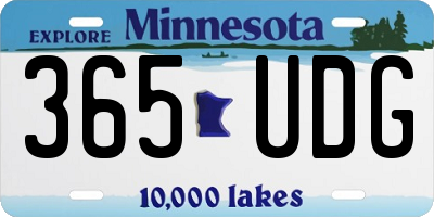 MN license plate 365UDG