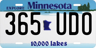 MN license plate 365UDO