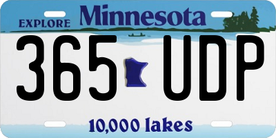 MN license plate 365UDP