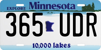 MN license plate 365UDR