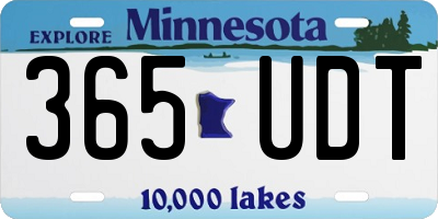 MN license plate 365UDT