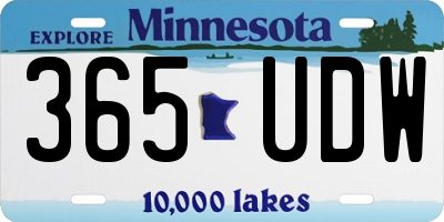 MN license plate 365UDW