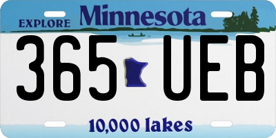 MN license plate 365UEB