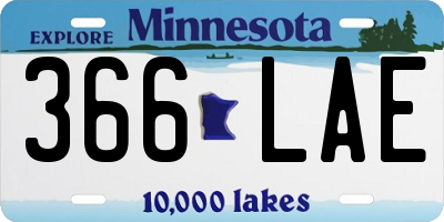 MN license plate 366LAE