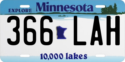 MN license plate 366LAH