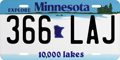 MN license plate 366LAJ