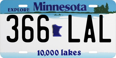 MN license plate 366LAL