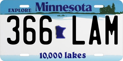 MN license plate 366LAM