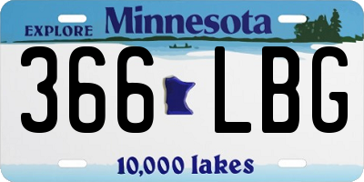MN license plate 366LBG