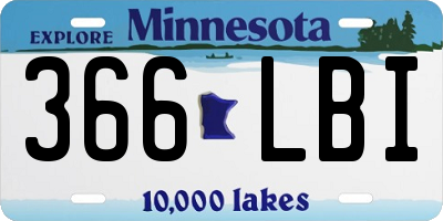 MN license plate 366LBI