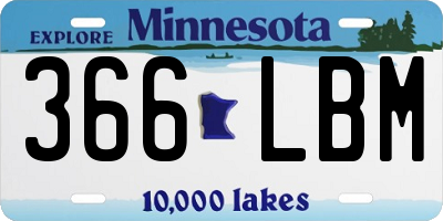 MN license plate 366LBM