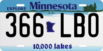 MN license plate 366LBO