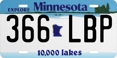 MN license plate 366LBP