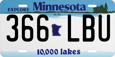 MN license plate 366LBU