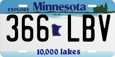 MN license plate 366LBV