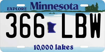 MN license plate 366LBW
