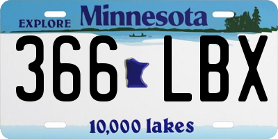 MN license plate 366LBX