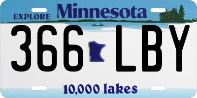 MN license plate 366LBY