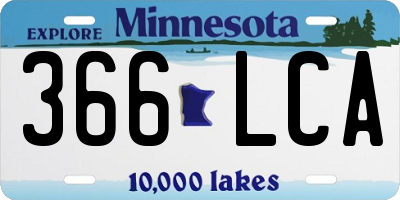 MN license plate 366LCA