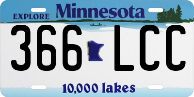 MN license plate 366LCC