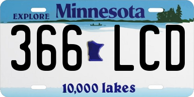 MN license plate 366LCD