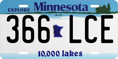 MN license plate 366LCE