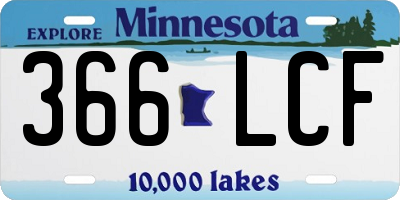 MN license plate 366LCF