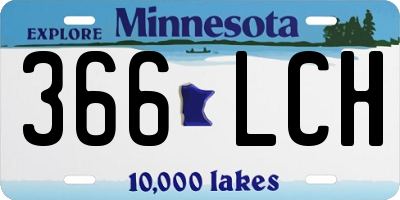 MN license plate 366LCH