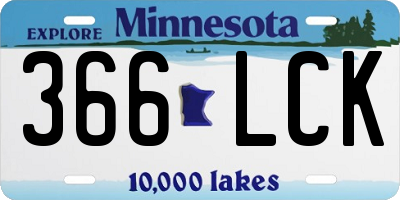 MN license plate 366LCK