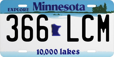 MN license plate 366LCM