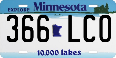 MN license plate 366LCO